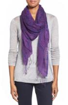 Women's Eileen Fisher Airy Linen Blend Scarf, Size - Purple