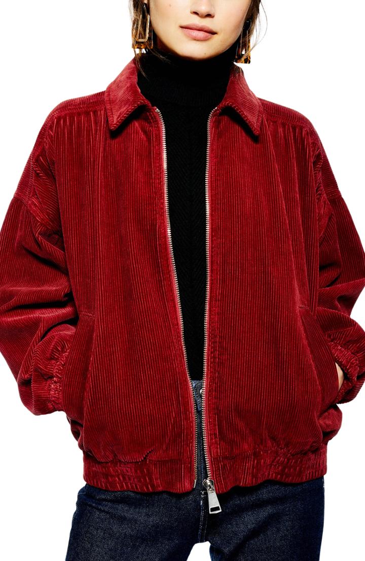 Women's Topshop Jumbo Corduroy Jacket - Metallic