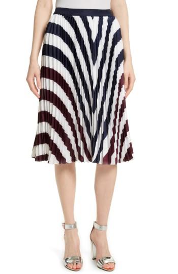 Women's Ted Baker London Alliee Rowing Stripe Pleat Skirt - Blue