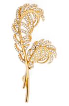 Women's Nadri Pave Double Feather Pin
