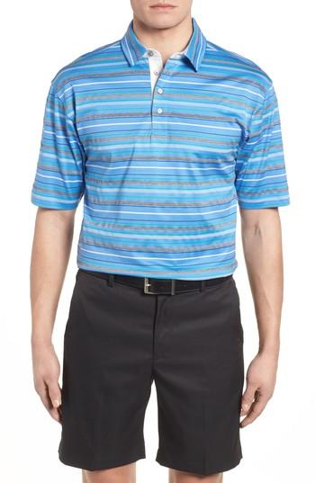 Men's Bobby Jones Isle Stripe Jacquard Polo - Blue