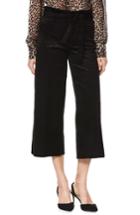 Women's Paige Sutton Paperbag Crop Wide Leg Corduroy Pants - Black