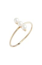 Women's Poppy Finch Triple Cultured Pearl Bar Ring