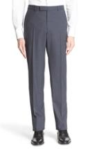 Men's Z Zegna Flat Front Check Wool Trousers