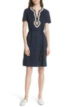Women's Tory Burch Embroidered Knit Dress - Blue