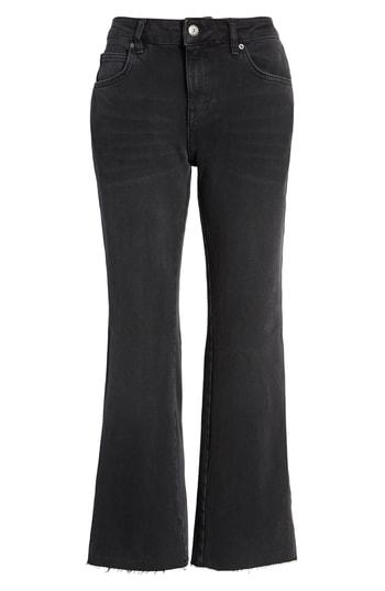 Women's Free People Rita Raw Edge Crop Flare Jeans - Black