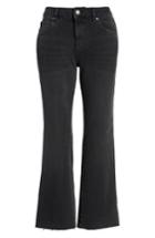 Women's Free People Rita Raw Edge Crop Flare Jeans - Black
