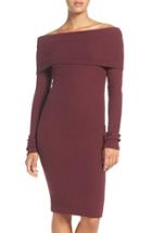 Women's Nsr Off The Shoulder Body-con Sweater Dress - Red