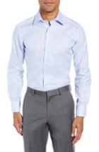 Men's David Donahue Slim Fit Micro Pattern Dress Shirt - 32/33 - Blue