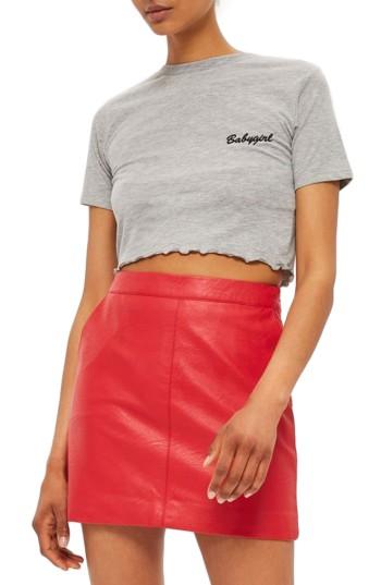 Women's Topshop By Tee & Cake Babygirl Crop Tee Us (fits Like 0) - Grey
