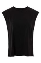 Women's Topshop By Boutique Raw Sleeve Top Us (fits Like 0) - Black