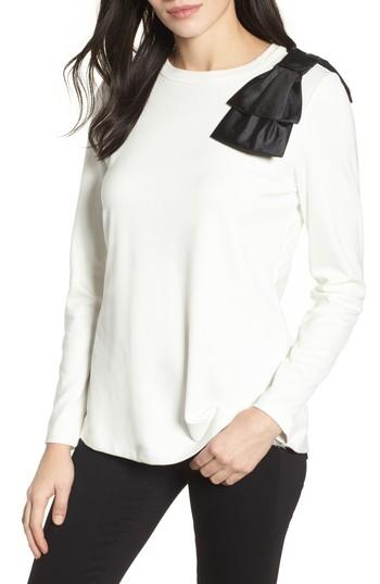 Women's Halogen Bow Shoulder Ponte Top - Ivory