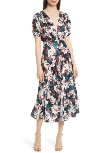 Women's Saloni Lea Silk Midi Dress