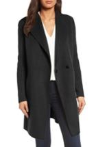 Petite Women's Kenneth Cole New York Double Face Coat P - Black