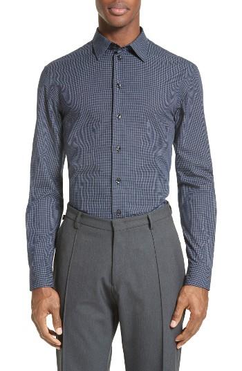 Men's Armani Collezioni Trim Fit Graph Print Sport Shirt - Blue