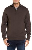 Men's Barbour Gamlin Quarter Zip Wool Pullover, Size - Brown