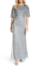 Women's Adrianna Papell Popover Bodice Beaded Gown - Grey