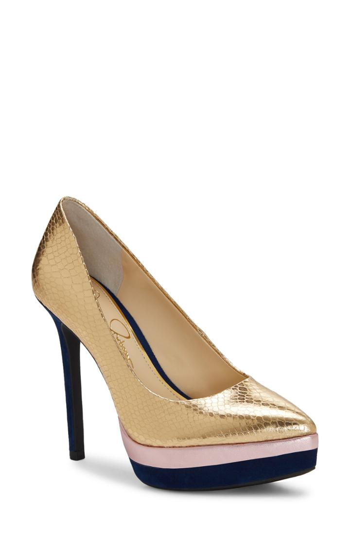 Women's Jessica Simpson Loyren Platform Pump M - Metallic