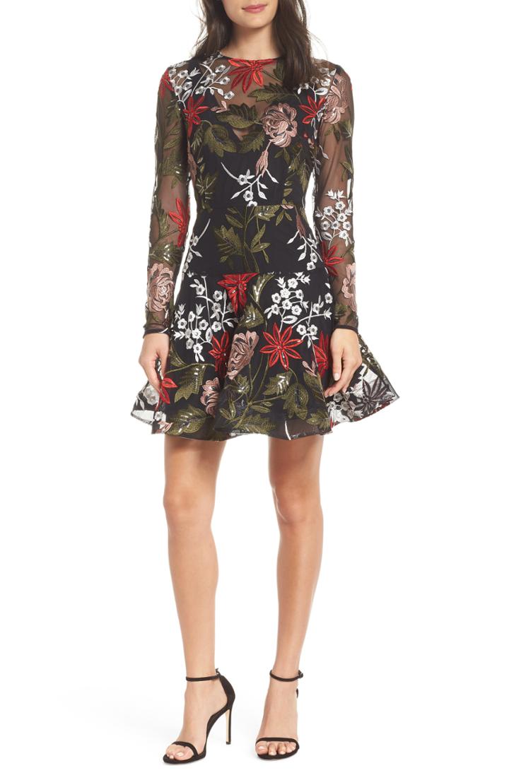 Women's Bronx And Banco Bonita Embroidered Fit & Flare Silhouette Us / 10 Au - Black