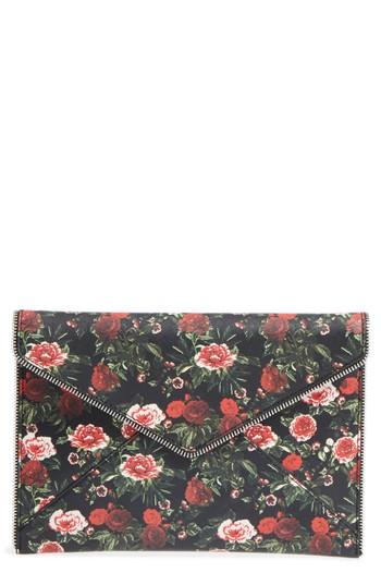 Rebecca Minkoff Floral Print Leather Leo Clutch - Red