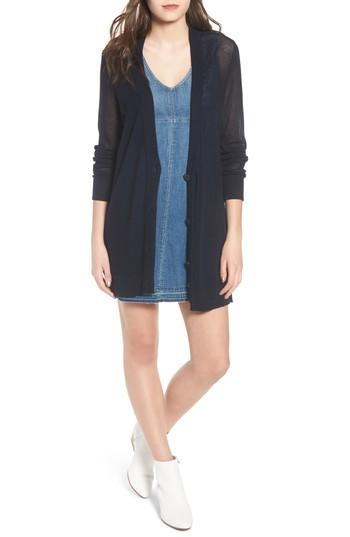 Women's Ag The Cameron Cotton & Cashmere Cardigan - Blue