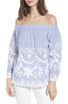 Women's Blanknyc Embroidered Off The Shoulder Top - Blue