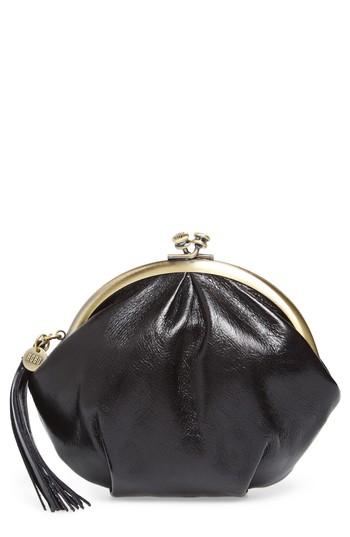 Women's Hobo Twirl Leather Coin Pouch - Black
