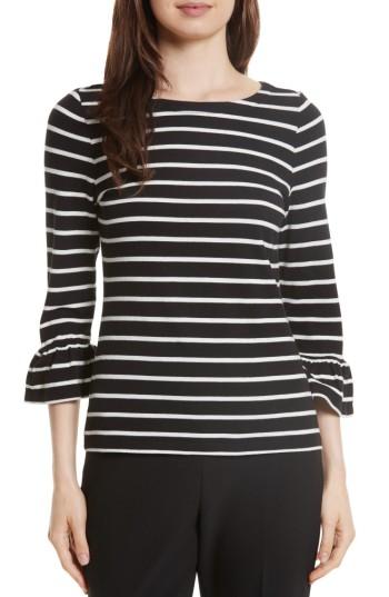 Women's Kate Spade New York Flounce Sleeve Knit Top - Black