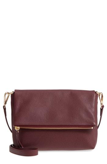 Nordstrom Ava Foldover Crossbody Bag - Burgundy