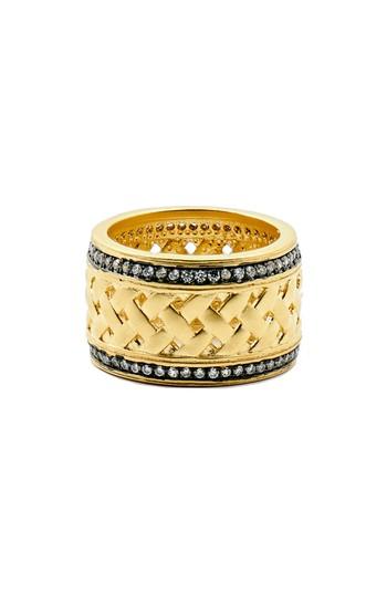 Women's Freida Rothman Textured Ornaments Wide Band Ring