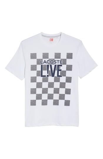 Men's Lacoste Check Graphic T-shirt, Size - White