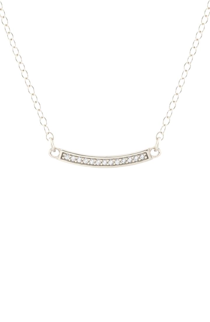 Women's Kris Nations Pave Bar Charm Necklace