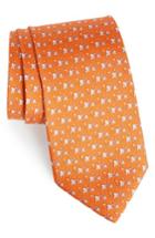 Men's Salvatore Ferragamo Erede Elephant Print Silk Tie, Size - Orange