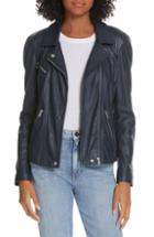 Women's Rebecca Taylor Leather Biker Jacket - Blue