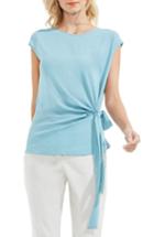 Women's Vince Camuto Side Tie Mixed Media Blouse - Blue