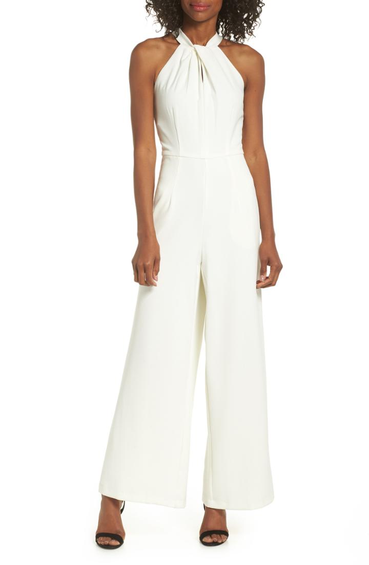 Women's Julia Jordan Halter Neck Jumpsuit - Ivory