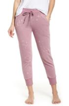 Women's Junk Food Bleach Spray Crop Sweatpants - Pink