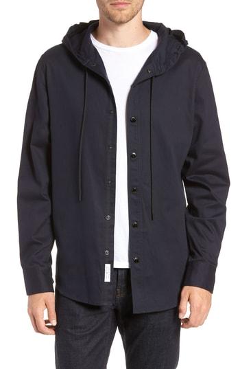 Men's Rag & Bone Bryant Regular Fit Hooded Shirt - Blue