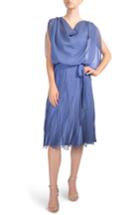 Women's Komarov Charmeuse & Chiffon Blouson Dress - Blue