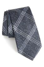 Men's Calibrate Devon Plaid Silk Blend Tie, Size - Blue