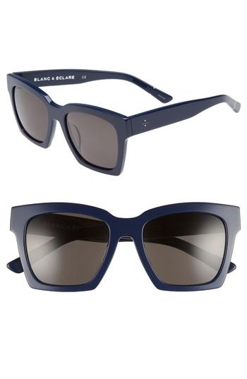 Women's Blanc & Eclare New York 54mm Polarized Sunglasses - Navy