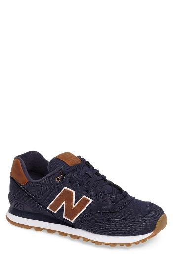 Men's New Balance 574 Lux Rep Sneaker D - Blue