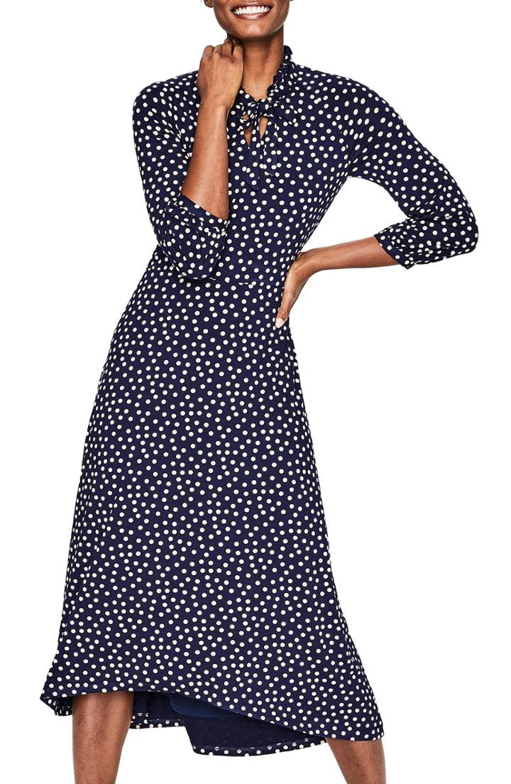 Women's Boden Rosa Scattered Spot Jersey Midi Dress