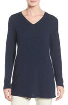 Women's Eileen Fisher Textured Tencel Tunic Sweater - Blue