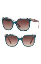 Women's Burberry Marblecheck 55mm Square Sunglasses - Dark Green Gradient
