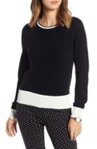 Women's Kut From The Kloth Blair Faux Fur Collar Sweater - Black