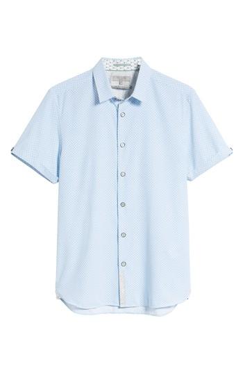 Men's Ted Baker London Slim Fit Short Sleeve Sport Shirt (m) - White
