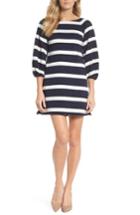 Women's Eliza J Stripe Balloon Sleeve Shift Dress - Blue