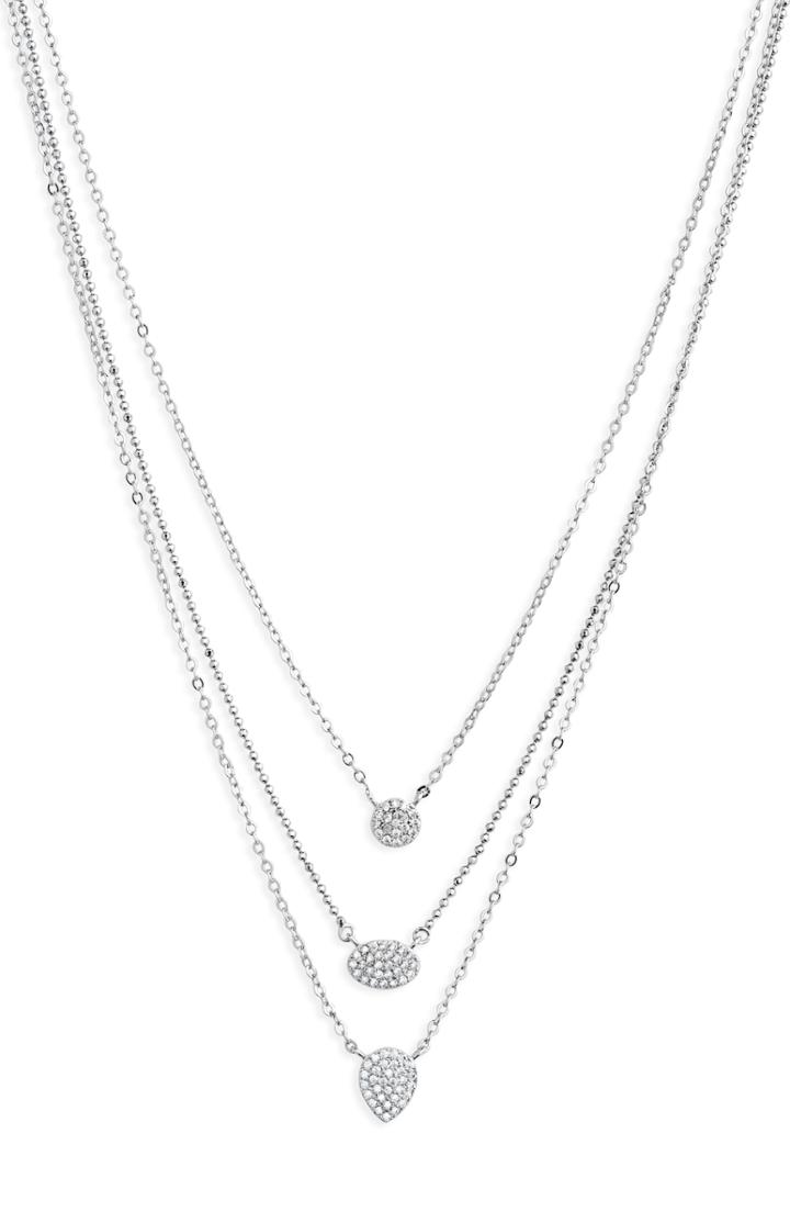 Women's Nordstrom Layered Pave Shapes Necklace