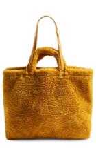Topshop Finley Reversible Faux Fur Tote Bag - Yellow